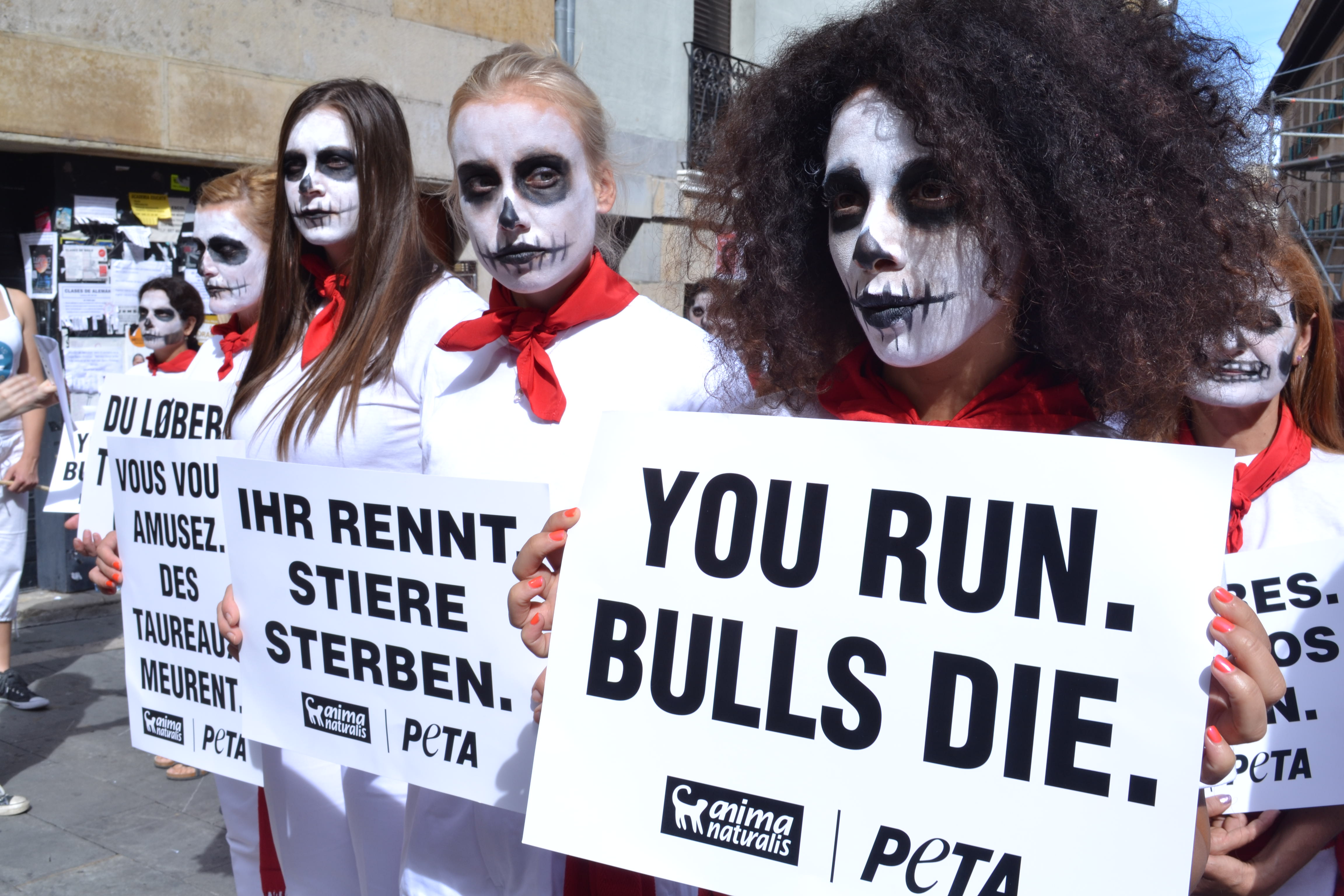 DRAMATIC PETA PROTEST HIGHLIGHTS CRUELTY OF 'RUNNING WITH THE BULLS