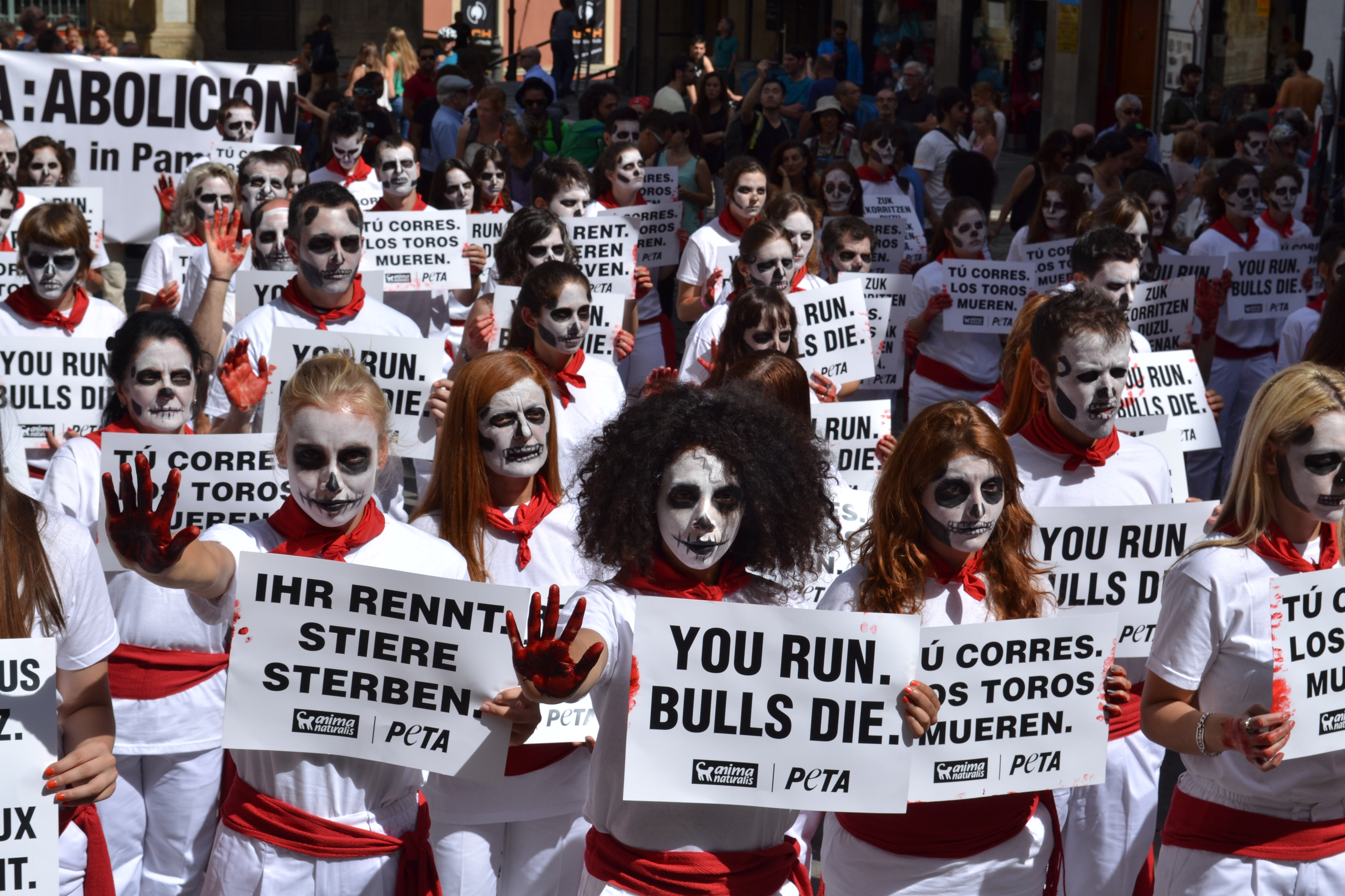 DRAMATIC PETA PROTEST HIGHLIGHTS CRUELTY OF 'RUNNING WITH THE BULLS