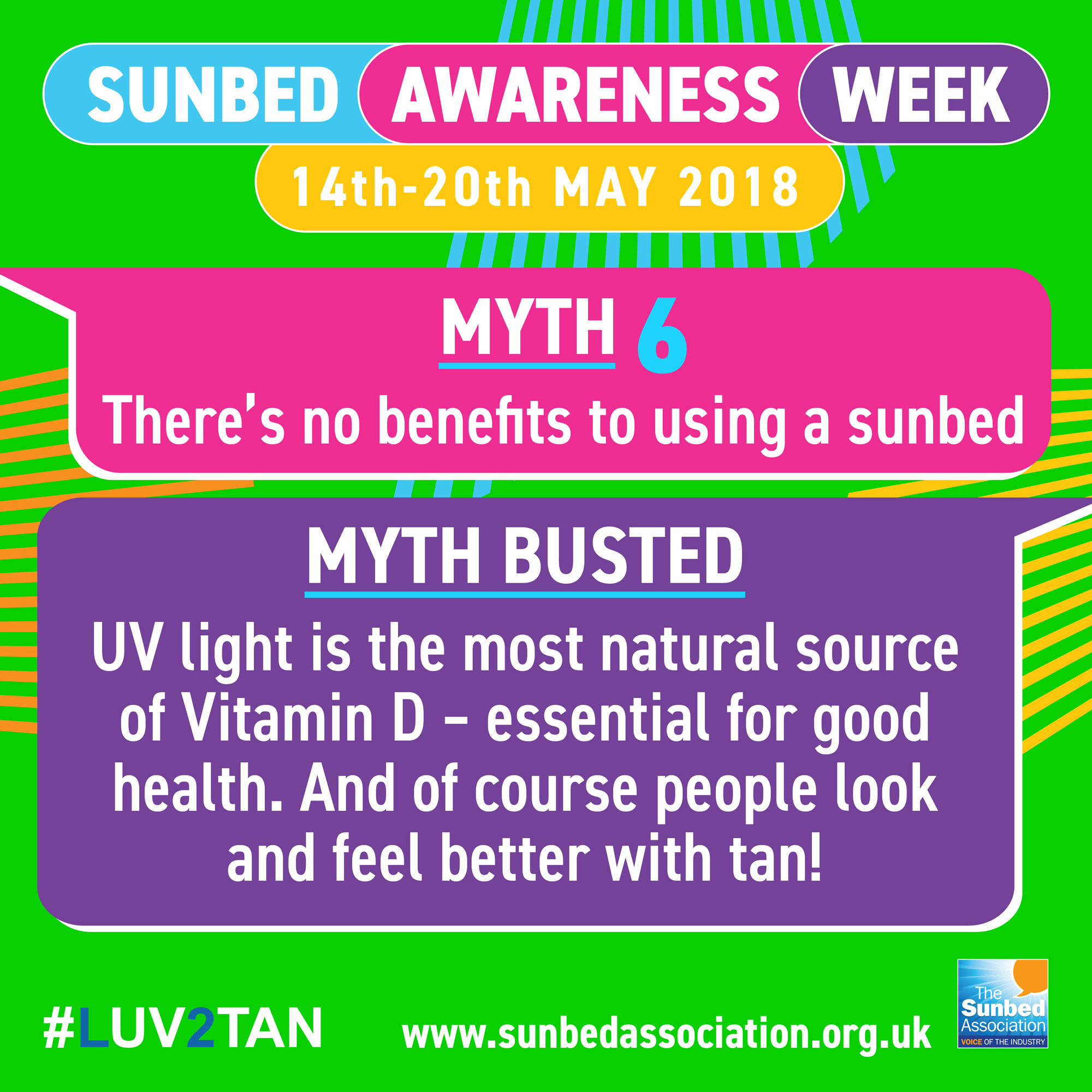 BUSTING THE MYTHS ABOUT SUNBED USE Sunbed Awareness Week 14 20 May